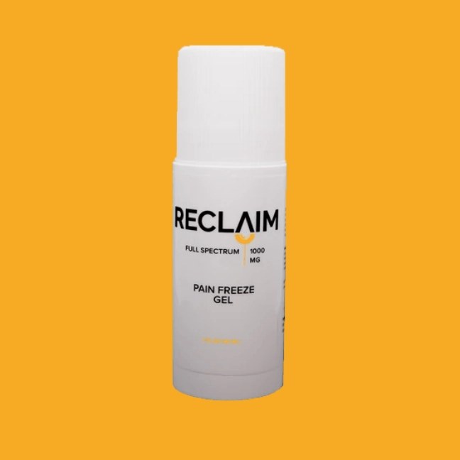 Reclaim Labs NANO 1000mg CBD Pain Freeze Gel Roll-On held in hand